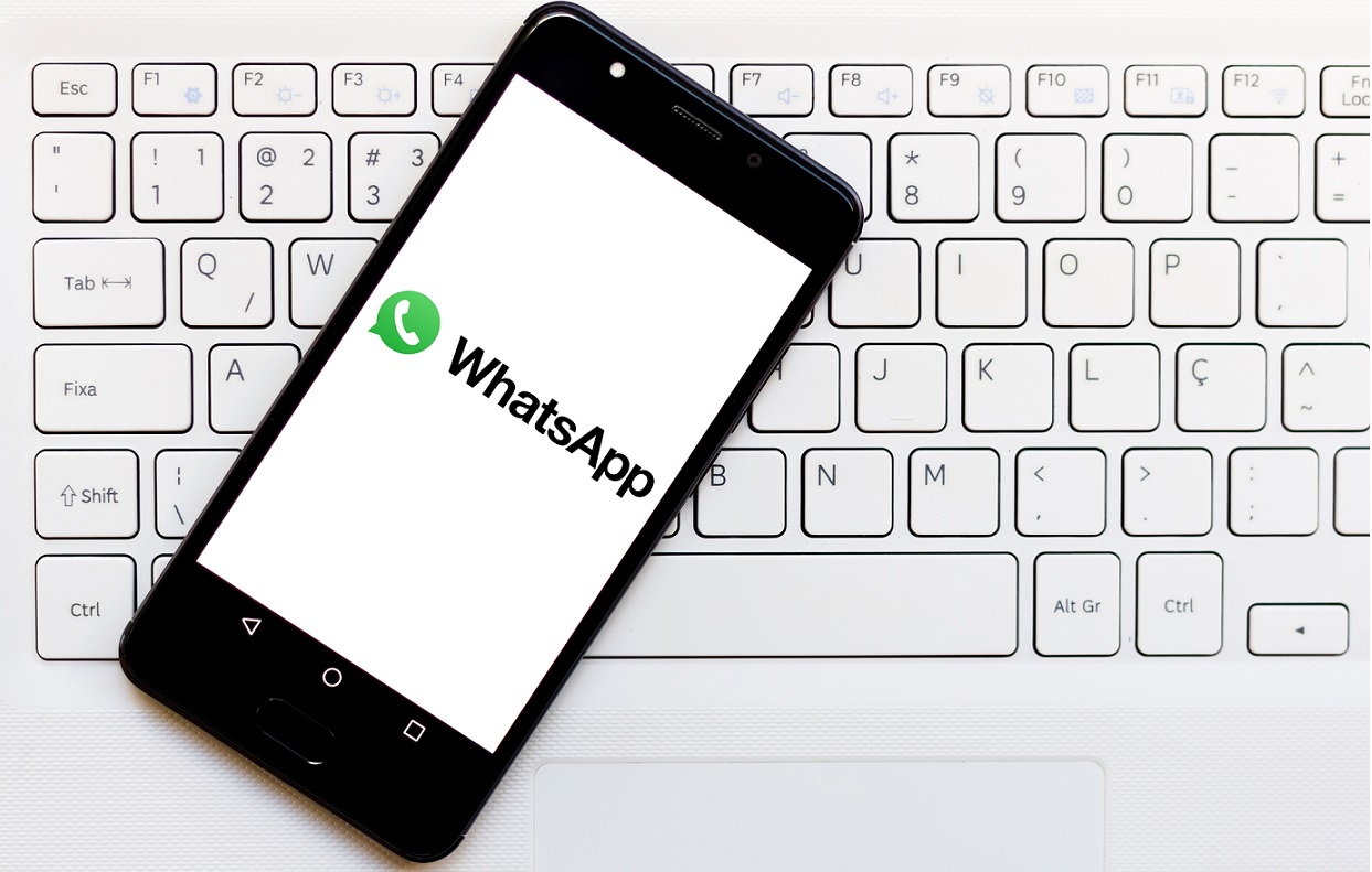 July 1, 2019, Brazil. In this photo illustration the WhatsApp logo is displayed on a smartphone